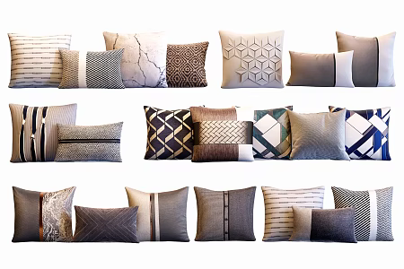 Modern pillow combination 3d model