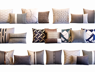 Modern pillow combination 3d model