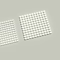 Two White Square Grids Composed of Small Cubes on Gray Background