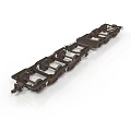 Detailed Train Bogie Metal Mechanical Structure With Wheels And Connecting Parts