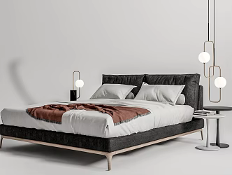 Modern Double Bed 3d model