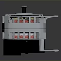Electric Motor With Silver Housing Black Base And Red Internal Coils