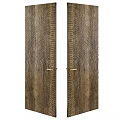 Modern Double Doors With Wood Grain Texture And Brass Handle Details