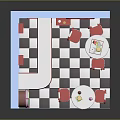 Retro Route 66 Diner Interior With Red Chairs Counter Jukebox And Checkered Floor