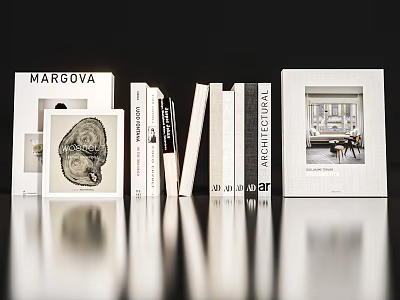 Decorative Ornament Set With Books Picture Frames And Art Prints For Home Decor 3d model