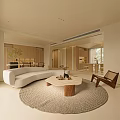 Modern Living And Dining Room Interior With Large Windows Natural Light And Indoor Plants