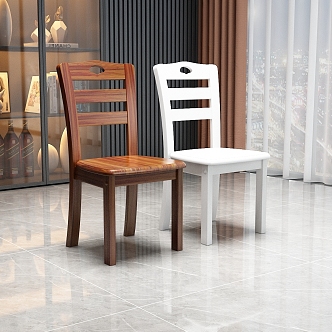 Modern Simple Dining Chair 3d model