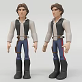 Two Cartoon Character Dolls In White Shirt Black Vest Blue Pants Black Boots Different Poses