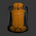 Stylish Modern Orange And Gray Backpack With Textured Surface And Adjustable Straps 3d model