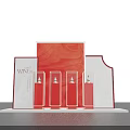 Modern AWIN Red And White Display Structure With Lighting For Exhibition 3d model