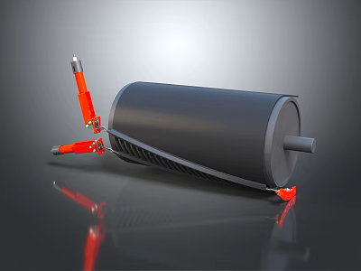 Black Roller Type Household Electrical Appliance with Red Components for Daily Home Use 3d model