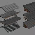 Traditional Chinese Tile Roof Construction With Layered Eave Design And Wooden Support Structures