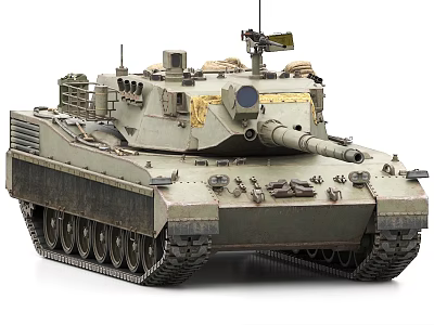 Modern Military Main Battle Tank With Turret Cannon Tracks And Equipment 3d model