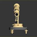 Golden Sextant With Telescope And Ornate Base On Black Surface