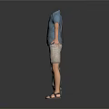 Three Mannequins Wearing Casual Outdoor Clothing With Vests Shirts And Shorts