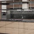 Modern Cabinet Kitchen Linear Island Modern 3d model