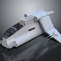 Futuristic White Spacecraft Design With Transparent Cockpit And Engines For Cosmic Exploration