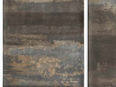 Abstract Design Square Rug With Dark Gray Brown Blue Tones And Textured Finish 3d model