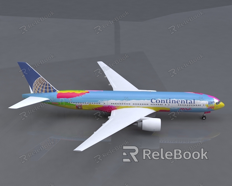 Modern Aircraft Continental Airlines Boeing Aircraft Simplified Edition model