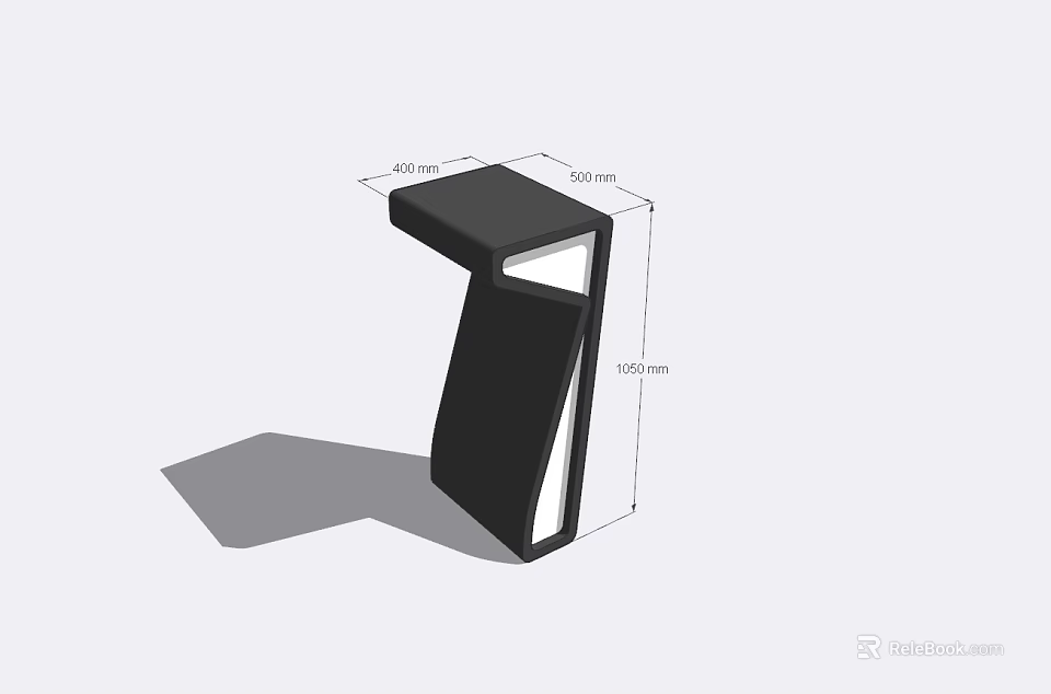 Modern Black Display Shelf With Functional Design Sturdy Structure And Dimensions 500mm 1050mm 3d model 