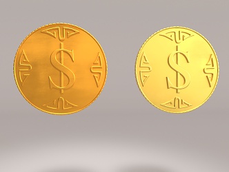 gold coin copper coin ingot gold ingot gold metal material metal panel 3d model