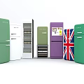 Colorful Refrigerators and Freezers with Different Styles Various Colors and Union Jack Design