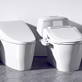 Modern White Ceramic Toilets In Various Styles For Bathroom Interior Design