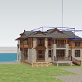 Southeast Asia single-family villa 3d model