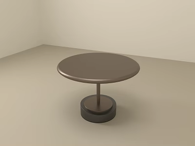 Modern Round Side Table With Brass Top And Black Base For Living Room Decor 3d model