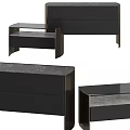 Modern Sofa Coffee Table Set With Sleek Black Frame And Marble Top Design 3d model