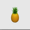 Fresh Juicy Pineapple With Green Leafy Top And Ripe Yellow Skin
