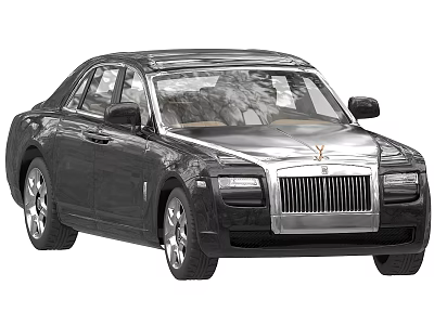 Black Luxury Sedan With Spirit of Ecstasy Ornament Chrome Grille And Sleek Body Lines 3d model