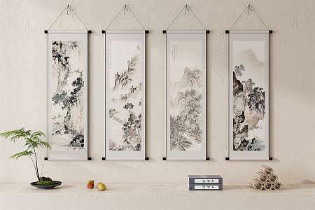 New Chinese Landscape Painting Decorative Painting 3d model