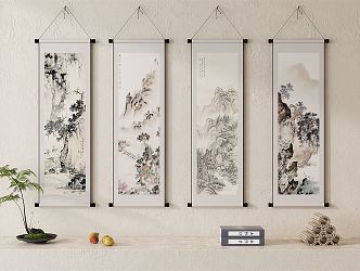 New Chinese Landscape Painting Decorative Painting 3d model