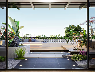 Modern Terrace Villa 3d model