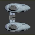 Two Shiny Futuristic Silver Boats With Sleek Streamlined Design And Transparent Cockpits