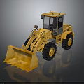 Yellow Construction Loader With Front Bucket Large Tires And Enclosed Operator Cab