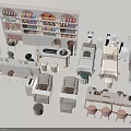 Modern Beauty Salon Interior With Hair Styling Stations Manicure Tables And Product Shelves