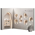 Modern Spa Beauty Retail Space With Illuminated Display Shelves And Products