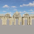 Elegant Ornate Event Gateway With Elaborate Carvings Arches And Columns