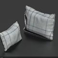 Blue and White Checkered Linen Decorative Pillows with Two Different Sizes for Home Decoration