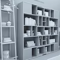 Nordic Bookcase Simple Creative Bookcase Combination 3d model