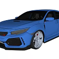 Blue Honda Civic Type R Sporty With Alloy Wheels Rear Spoiler And Aggressive Front Design