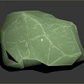 Green Polyhedral Raw Stone Material With Natural Textured Surface And Glossy Finish