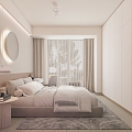 Cream wind bedroom 3d model