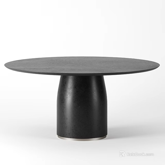 Sleek Modern Functional Table with Round Black Base and Smooth Tabletop for Home Office Use 3d model
