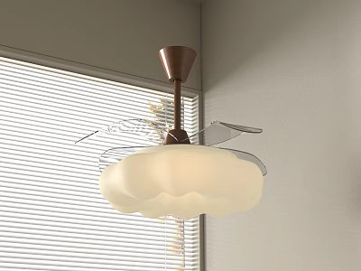 Modern Interior With Cloud Shaped Pendant Light White Lampshade And Brown Bracket 3d model