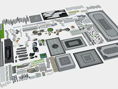 New Chinese pavement sketch 3d model New Chinese pavement sketch 3d model