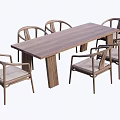 New Chinese Style Outdoor Dining Table and Chair Tea Table 3d model