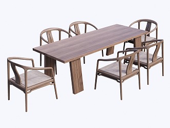 New Chinese Style Outdoor Dining Table and Chair Tea Table 3d model